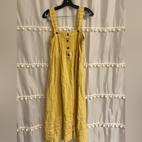 Patagonia Garden Island Yellow White Stripe Dress Size Medium - Picture 4 of 5
